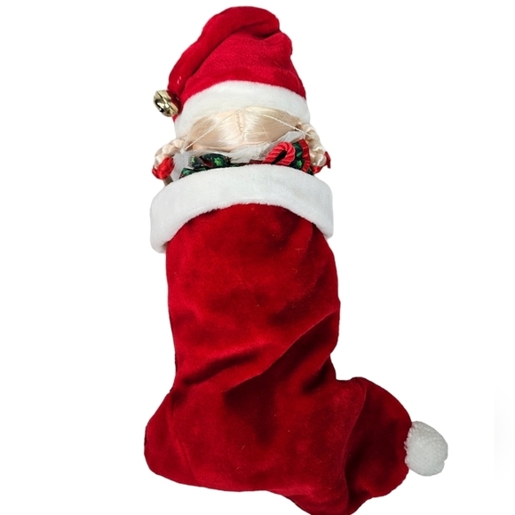 NWT Vintage‎ 90s Precious Moments Christmas Eve Doll in Christmas Stocking - Picture 6 of 9